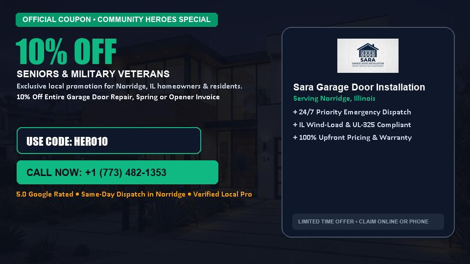 10% OFF Senior, Military & First Responder Discount in Norridge, IL - Sara Garage Door Installation